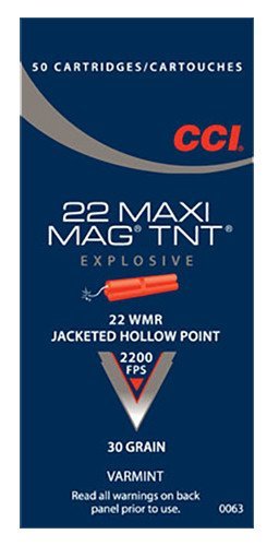 CCI Maxi-Mag TNT .22 Win Magnum 30-Grain Jacketed Hollow Point Rimfire Ammunition