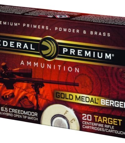 Federal Premium Gold Medal Berger 6.5mm Creedmoor 130-Grain Centerfire Rifle Ammunition