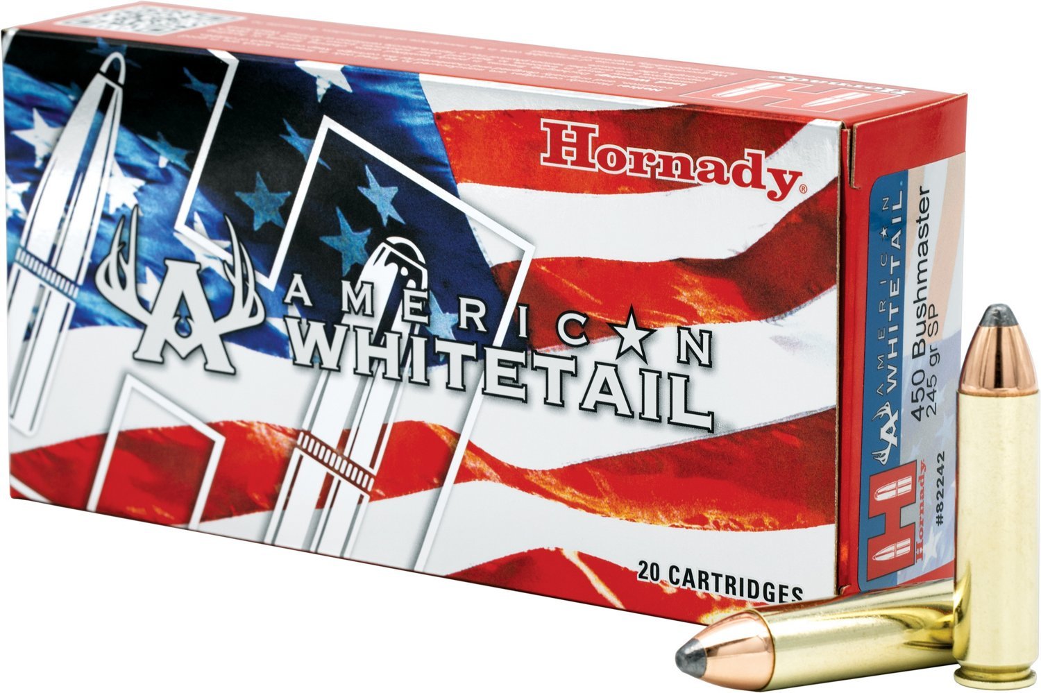 Hornady American White Tail 450 Bushmaster 245-Grain Interlock Rifle Ammunition - 20 Rounds