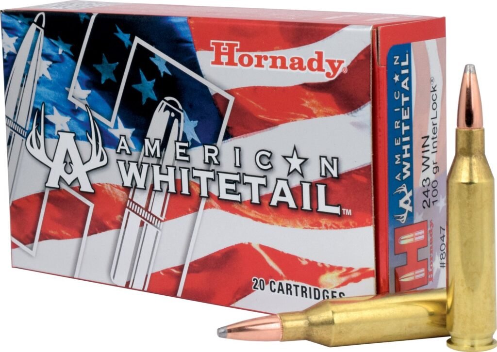 Hornady InterLock BTSP American Whitetail .243 Win 100-Grain Centerfire Rifle Ammunition - 20 Rounds