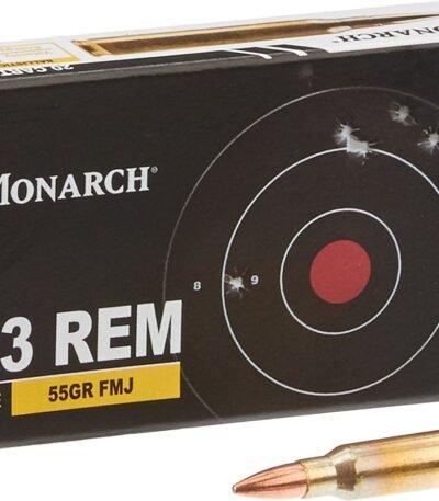 Monarch FMJ .223 Remington 55-Grain Rifle Brass Ammunition - 20 Rounds