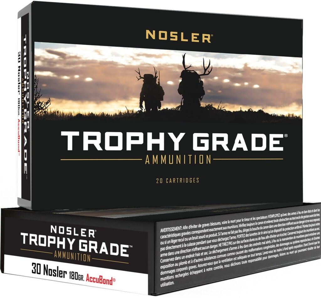 Nosler Trophy Grade .30 Nosler 180-Grain AB Centerfire Rifle Ammunition - 20 Rounds