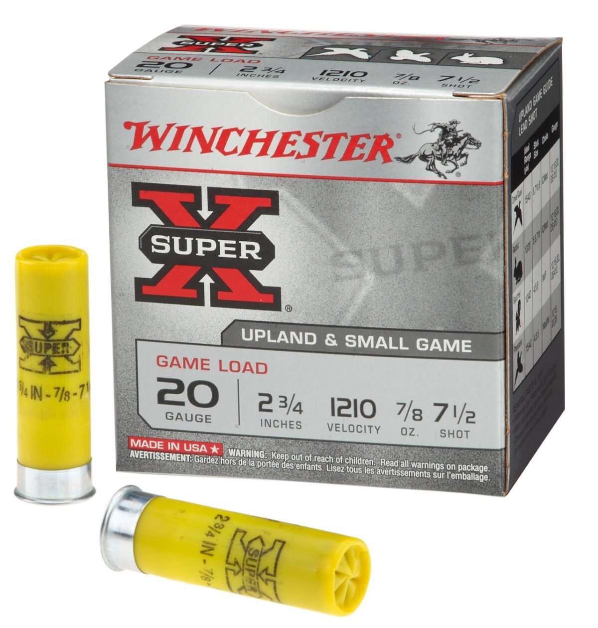 Winchester Super-X 20 Gauge Dove & Game Load 7.5 Shot Shotshells - 25 Rounds