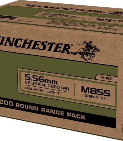 Winchester USA 5.56x45mm M855 Full Metal Jacket Lead Core Ammunition - 200 Rounds